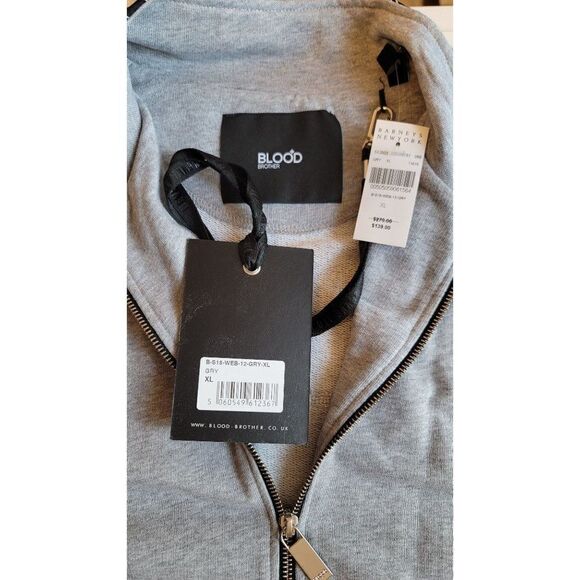 Blood Brother Men's Zippered Sweatshirt Grey in an XL - Picture 6 of 6